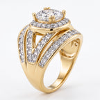 Cushion Cut White Cubic Zirconia Ring in Yellow Gold Tone_8480288_3