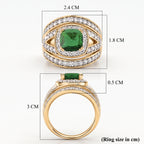 White Cubic Zirconia & Green Cubic Zirconia Halo Ring in Yellow Gold Tone 1.50 Ct._8480318_7