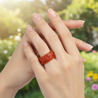 Enhanced Red Jade Curved Ring 40.00 Ct._8480359_1