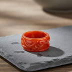 Enhanced Red Jade Curved Ring 40.00 Ct._8480359_2