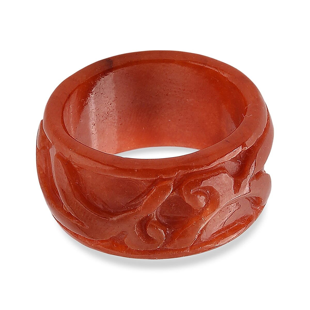 Enhanced Red Jade Curved Ring 40.00 Ct. V32513304 0