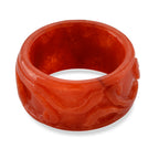Enhanced Red Jade Curved Ring 40.00 Ct._8480361_4