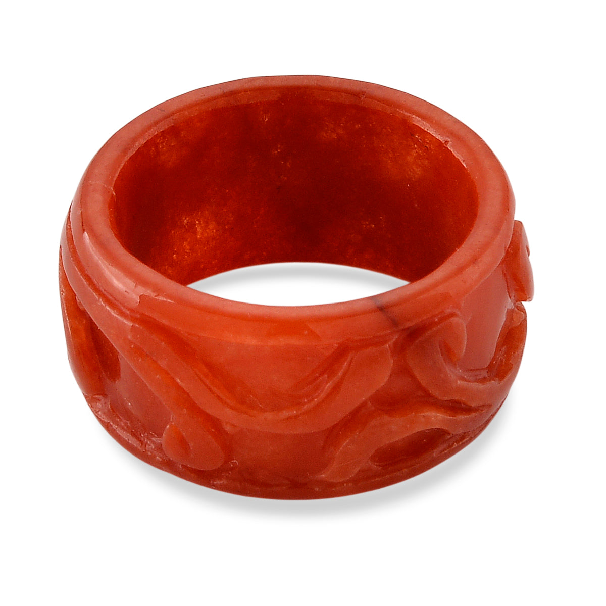 Enhanced Red Jade Curved Ring 40.00 Ct. V32514117 5