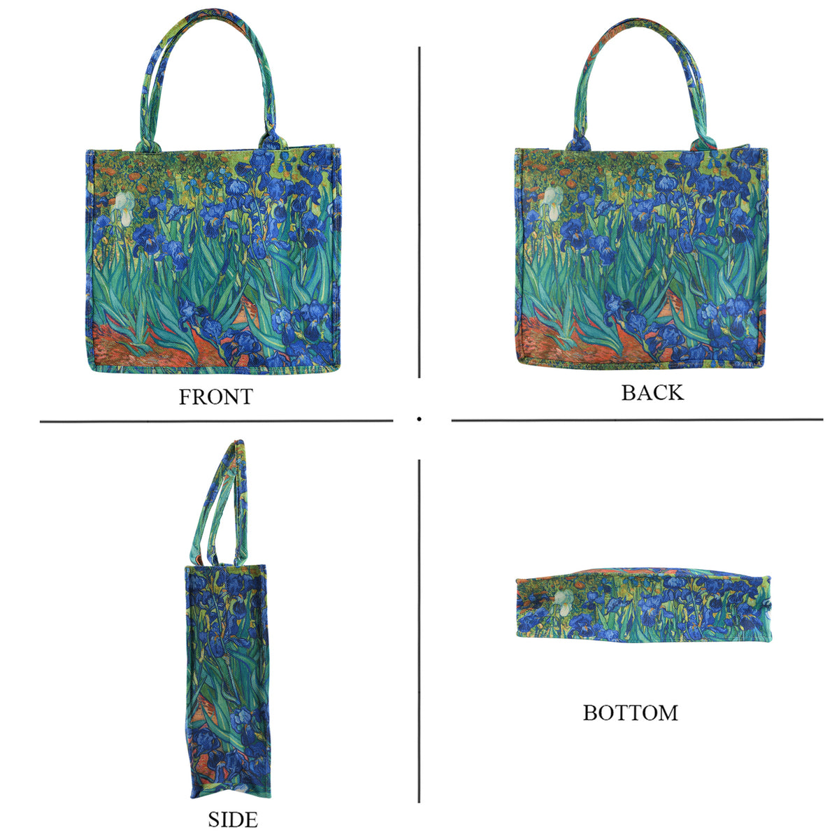 Set of 2 - Van Gogh Irises Tote Bag &amp; Cellphone Purse - Blue &amp; Multi V32565399 5