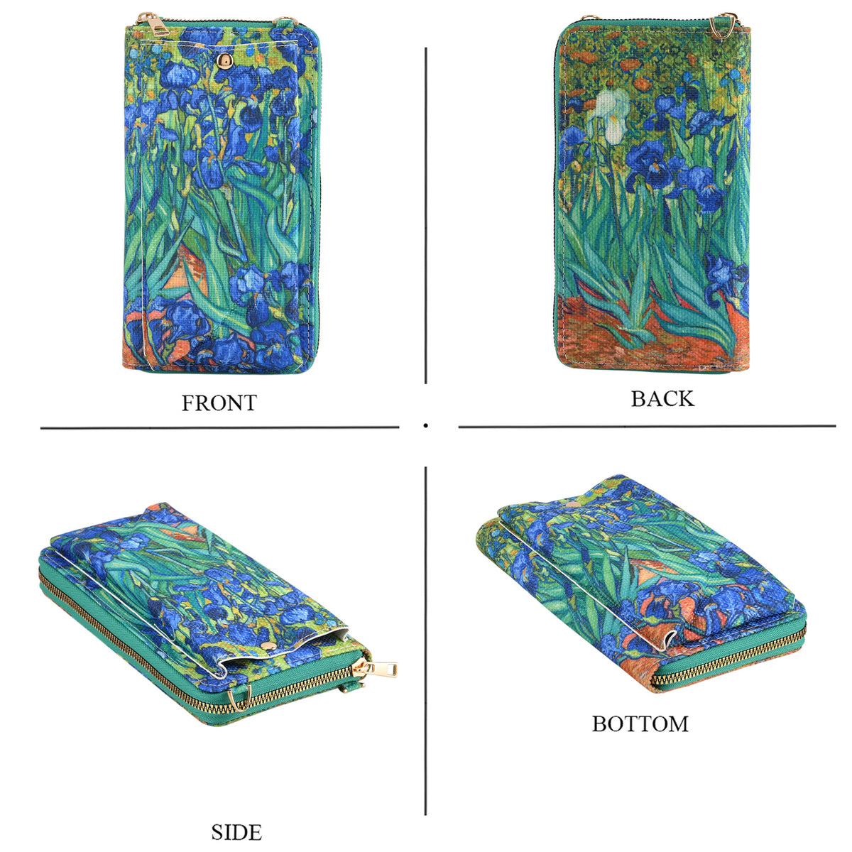 Set of 2 - Van Gogh Irises Tote Bag &amp; Cellphone Purse - Blue &amp; Multi V32565399 8