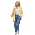 Pure And Natural Edge To Edge Cardigan (Size M, 12 to 14) - Lemon