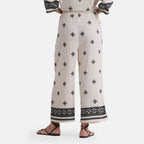 La Marey Placement Print Trousers (Size S/M, 8 To 14) - Cream & Black_8480556_5