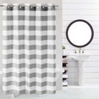 White Prism Patterned Fabric Shower Curtain (180 x 188 cm) - White with Yellow