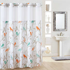 Hello Gorgeous White Fabric Shower Curtain - White with Black
