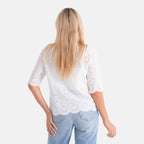 La Marey Embroidered V-Neck Blouse (Size S, 8-10) - White_8481014_2