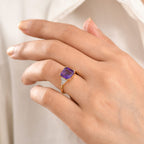 D'Joy - AAA African Amethyst & Natural White Zircon Ring in Yellow Gold Plated Sterling Silver 3.50 Ct._8481063_1