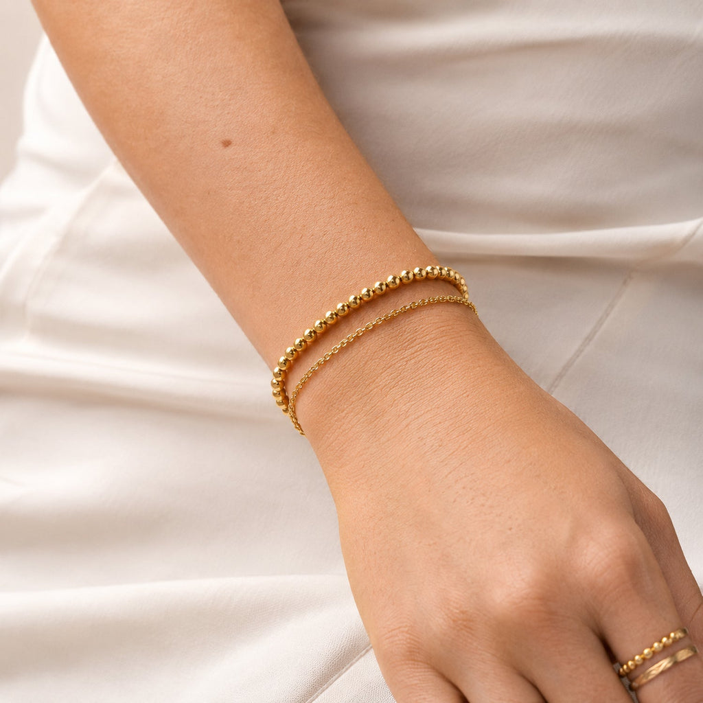 Maestro Collection - 9K Yellow Gold Link Chain Bracelet (Size - 7.5) with Spring Ring Clasp