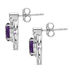 D'Joy - AAA African Amethyst, Emerald & White Zircon Earring with Push Back in Platinum Overlay Sterling Silver 2.48 Ct._8481307_3