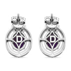D'Joy - AAA African Amethyst, Emerald & White Zircon Earring with Push Back in Platinum Overlay Sterling Silver 2.48 Ct._8481307_4