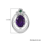 D'Joy - AAA African Amethyst, Emerald & White Zircon Earring with Push Back in Platinum Overlay Sterling Silver 2.48 Ct._8481307_5