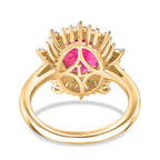 Luxuriant - African Ruby (3.76ct) & SI-GH Lab Grown Diamond (0.39ct) Ring in 18K Vermeil Yellow Gold Plated Sterling Silver 4.15 Ct._8481429_4