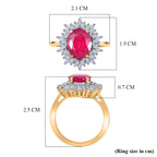 Luxuriant - African Ruby (3.76ct) & SI-GH Lab Grown Diamond (0.39ct) Ring in 18K Vermeil Yellow Gold Plated Sterling Silver 4.15 Ct._8481429_5