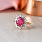 Luxuriant - African Ruby (3.76ct) & SI-GH Lab Grown Diamond (0.39ct) Ring in 18K Vermeil Yellow Gold Plated Sterling Silver 4.15 Ct._8481430_2
