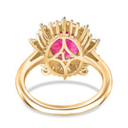 Luxuriant - African Ruby (3.76ct) & SI-GH Lab Grown Diamond (0.39ct) Ring in 18K Vermeil Yellow Gold Plated Sterling Silver 4.15 Ct._8481430_4