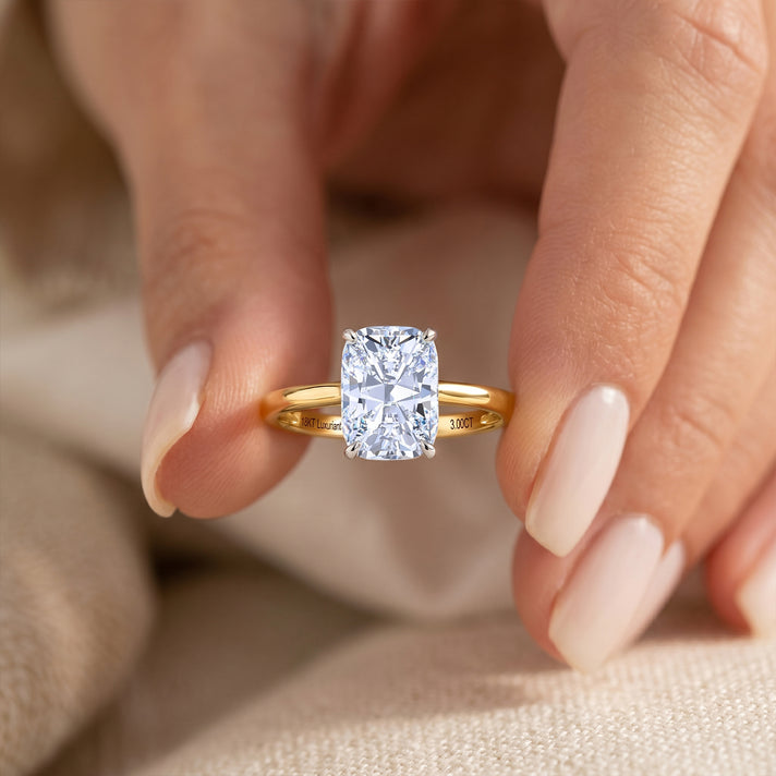 Luxuriant 18K Yellow Gold IGI Certified VS-EF Lab Grown OLD MINE CUT Diamond Solitaire Ring 3.00 Ct 8481529 2
