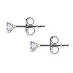 Moissanite Solitaire Push Back Earring in Platinum Overlay Sterling Silver_8481566_3