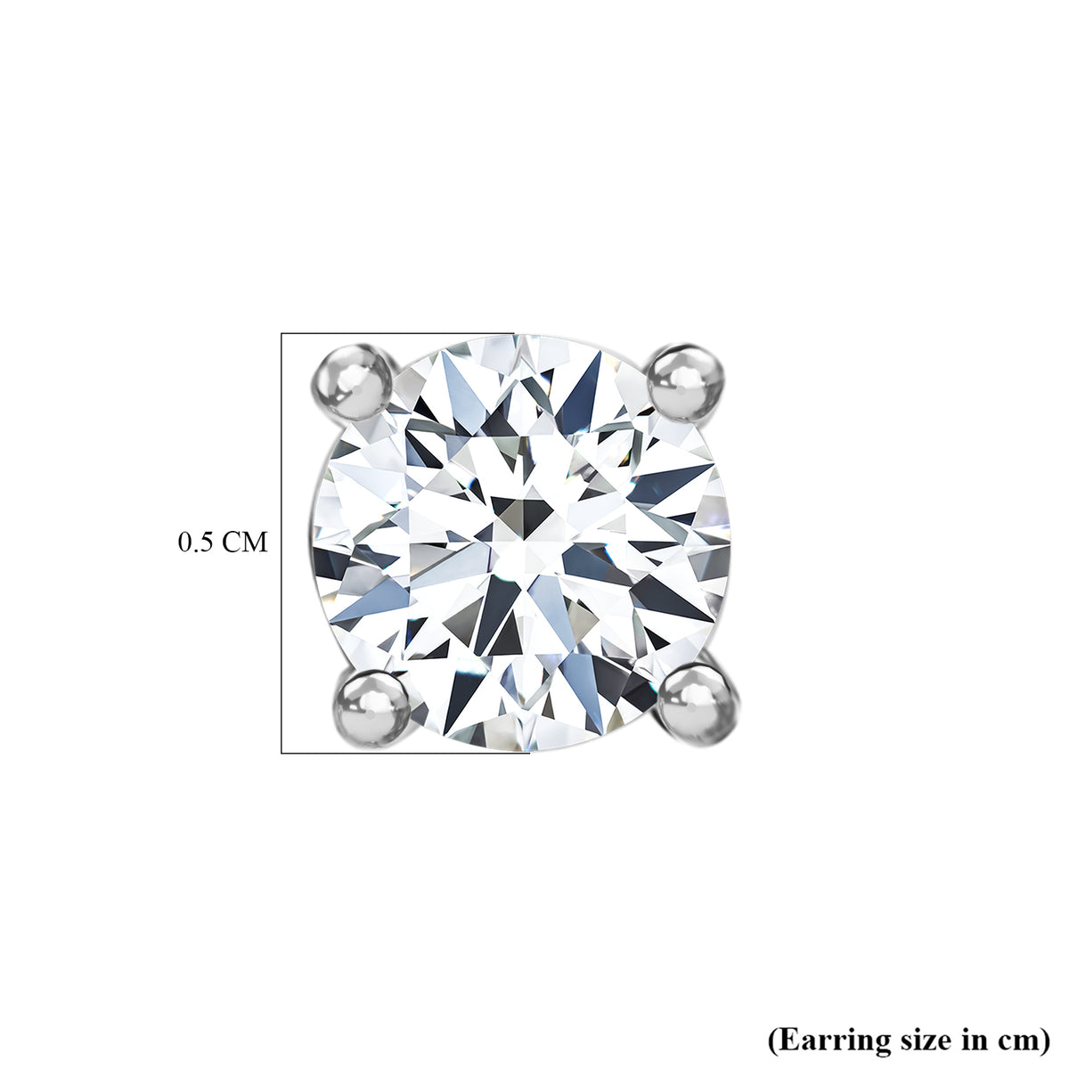 Moissanite Solitaire Stud Push Back Earring in Platinum Overlay Sterling Silver V32704631 5