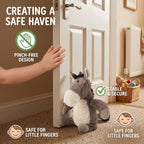 LIVMORE Decorative Plush Horse Door Stopper - Anti-Slam & Lockout Protection & Pinch-Free Safety (25x18x17 cm) - Brown_8481571_2