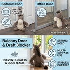 LIVMORE Decorative Plush Horse Door Stopper - Anti-Slam & Lockout Protection & Pinch-Free Safety (25x18x17 cm) - Brown_8481571_4