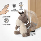 LIVMORE Decorative Plush Horse Door Stopper - Anti-Slam & Lockout Protection & Pinch-Free Safety (25x18x17 cm) - Brown_8481571_5