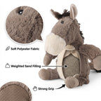 LIVMORE Decorative Plush Horse Door Stopper - Anti-Slam & Lockout Protection & Pinch-Free Safety (25x18x17 cm) - Brown_8481571_6