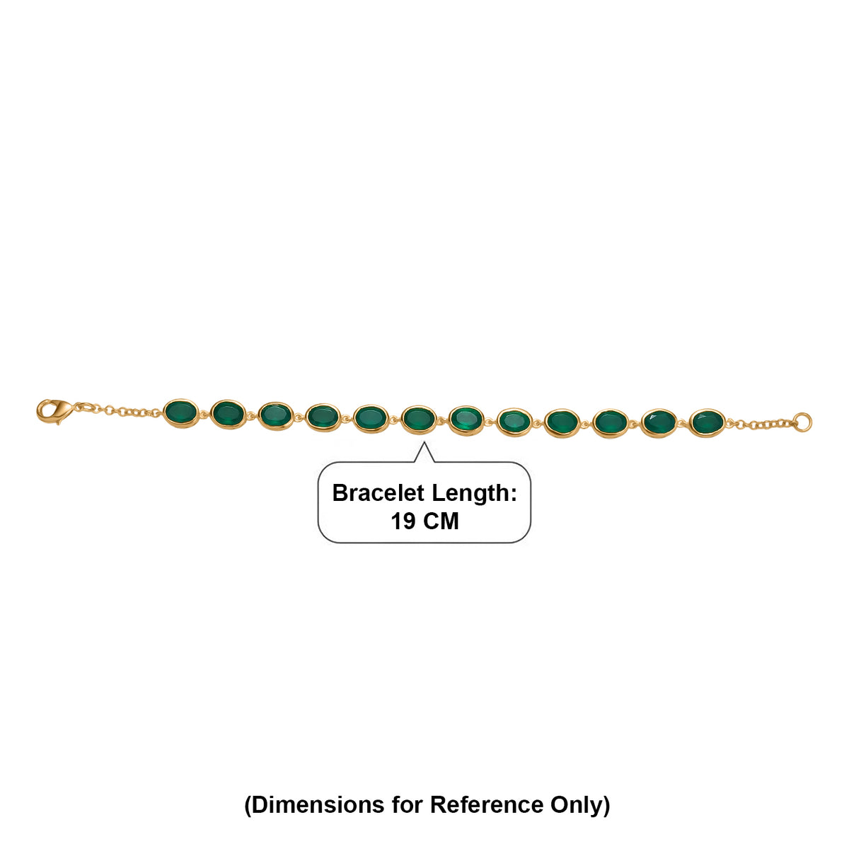 Verde Onyx Linking Bracelet (Size - 7.5) with Lobster Clasp 13.94 Ct. V32515946 5