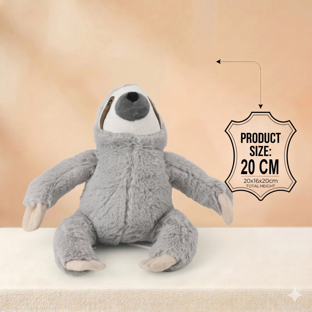 LIVMORE Decorative Plush Sloth Door Stopper (20x16x20 cm) - Grey_8481593_3
