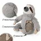 LIVMORE Decorative Plush Sloth Door Stopper (20x16x20 cm) - Grey_8481593_6