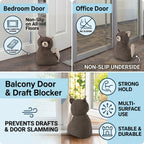 LIVMORE Decorative Plush Cat Door Stopper (15x10x 18 cm) - Grey_8481609_4