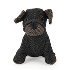 LIVMORE Decorative Plush Dog Door Stopper (22x18x19 cm) - Black_8481610