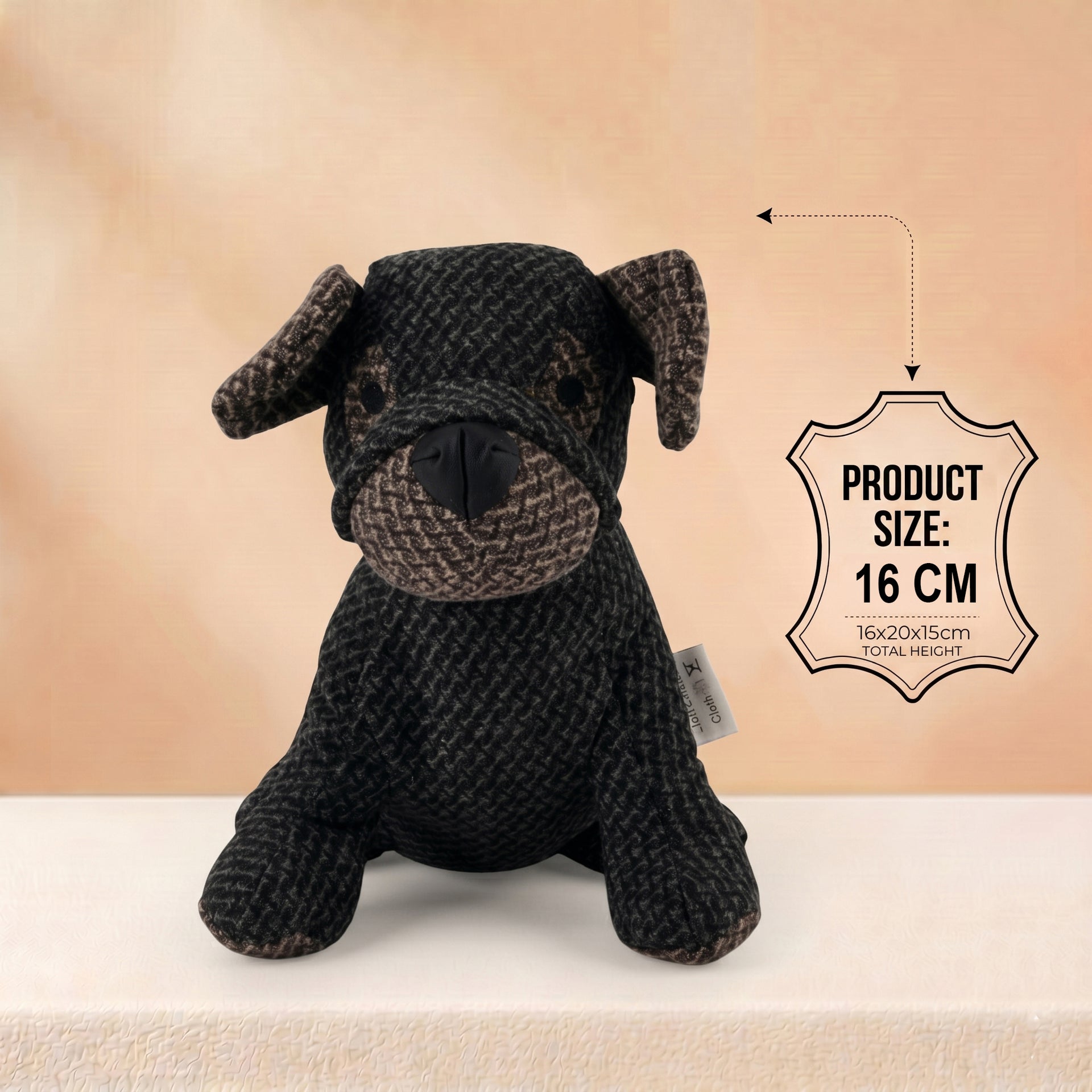 LIVMORE Decorative Plush Dog Door Stopper (22x18x19 cm) - Black V32519514 3