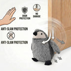 LIVMORE Decorative Plush Cat Door Stopper - Anti-Slam & Lockout Protection & Pinch-Free Safety (16x20x15 cm) - Grey_8481611_5