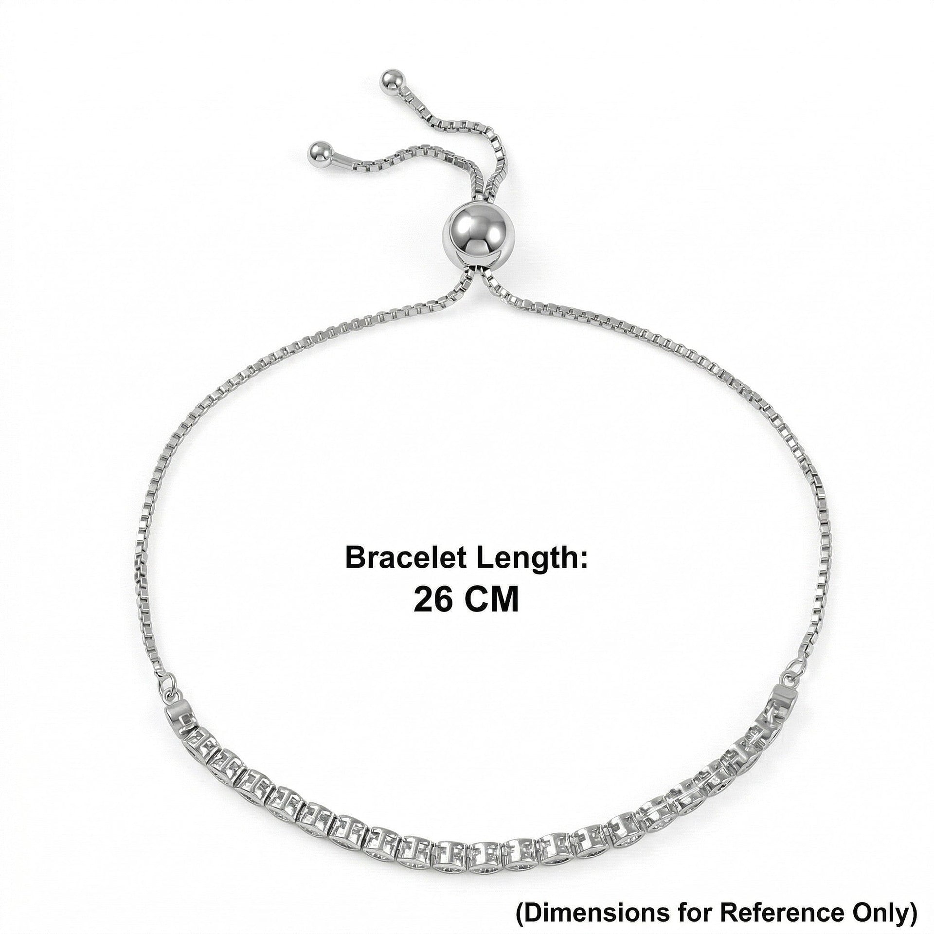 EverTrue White Diamond Adjustable Tennis Bolo Bracelet (Size - 10.5) with Illusion Setting in Silver Tone V32514647 6