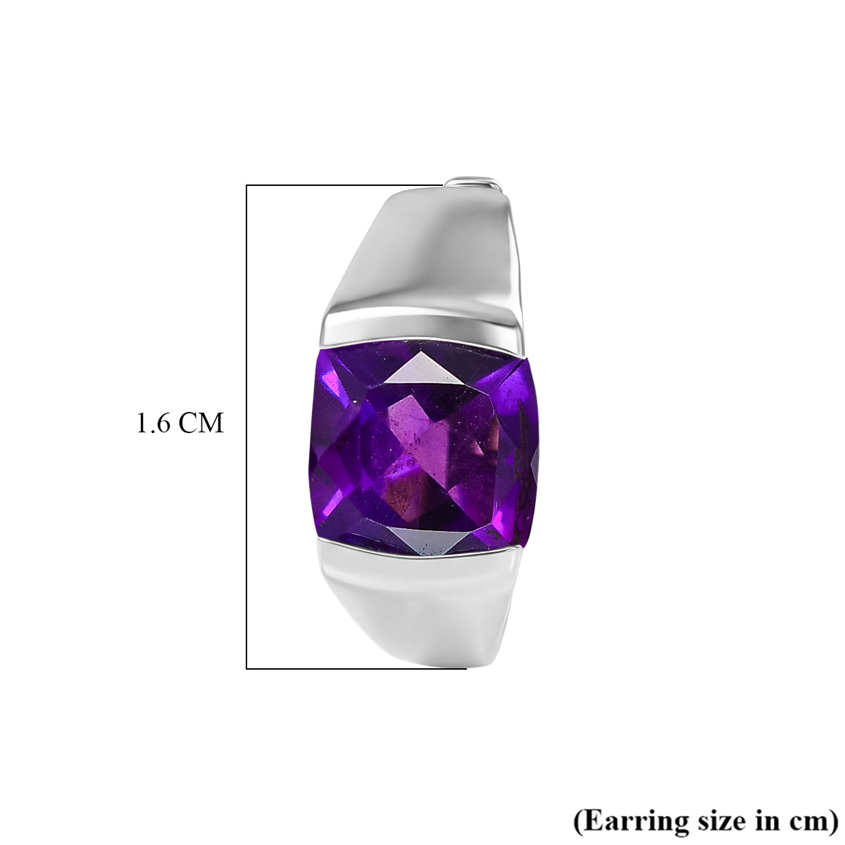 D'Joy - AAA African Amethyst Solitaire Hoop Earring in Platinum Overlay Sterling Silver 3.00 Ct. 8482165 4