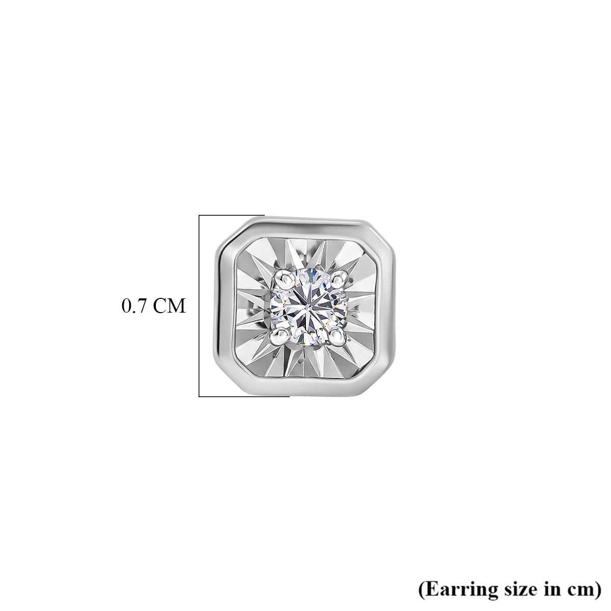 LUXURIANT Lab Grown Diamond Solitaire Stud Push Post Earring in Rhodium Overlay Sterling Silver (SI-G-H) 8482204 5