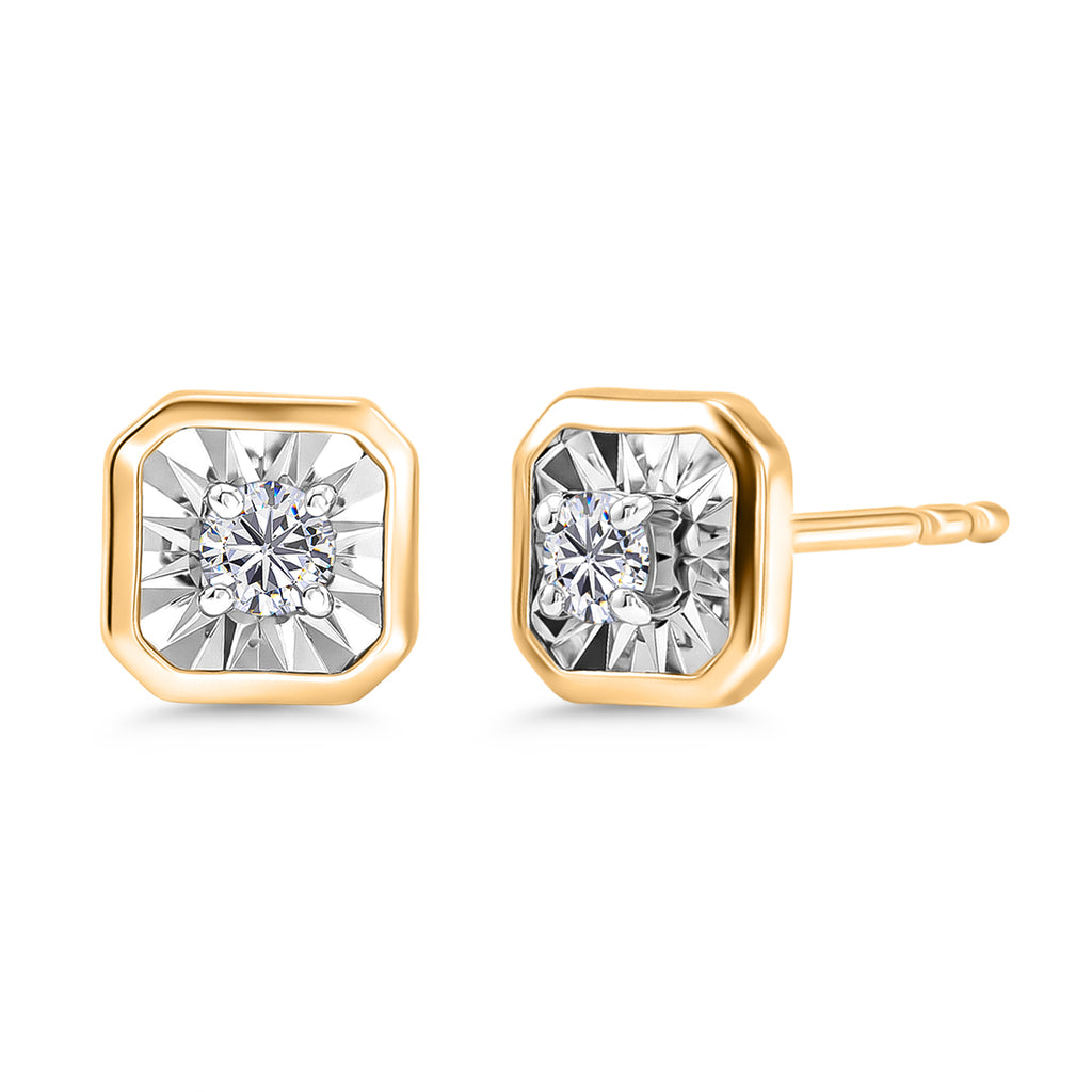 Luxuriant SI-G/H Lab Grown Diamond Solitaire Stud Push Post Earring in 18K Vermeil Yellow Gold Plated Sterling Silver_8482205