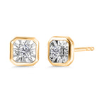 Luxuriant SI-G/H Lab Grown Diamond Solitaire Stud Push Post Earring in 18K Vermeil Yellow Gold Plated Sterling Silver_8482205