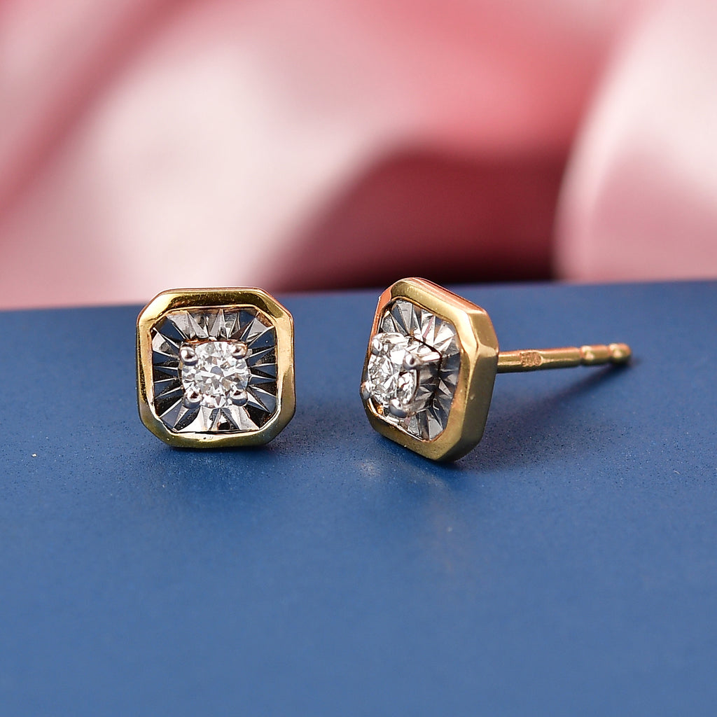 Luxuriant SI-G/H Lab Grown Diamond Solitaire Stud Push Post Earring in 18K Vermeil Yellow Gold Plated Sterling Silver_8482205_2