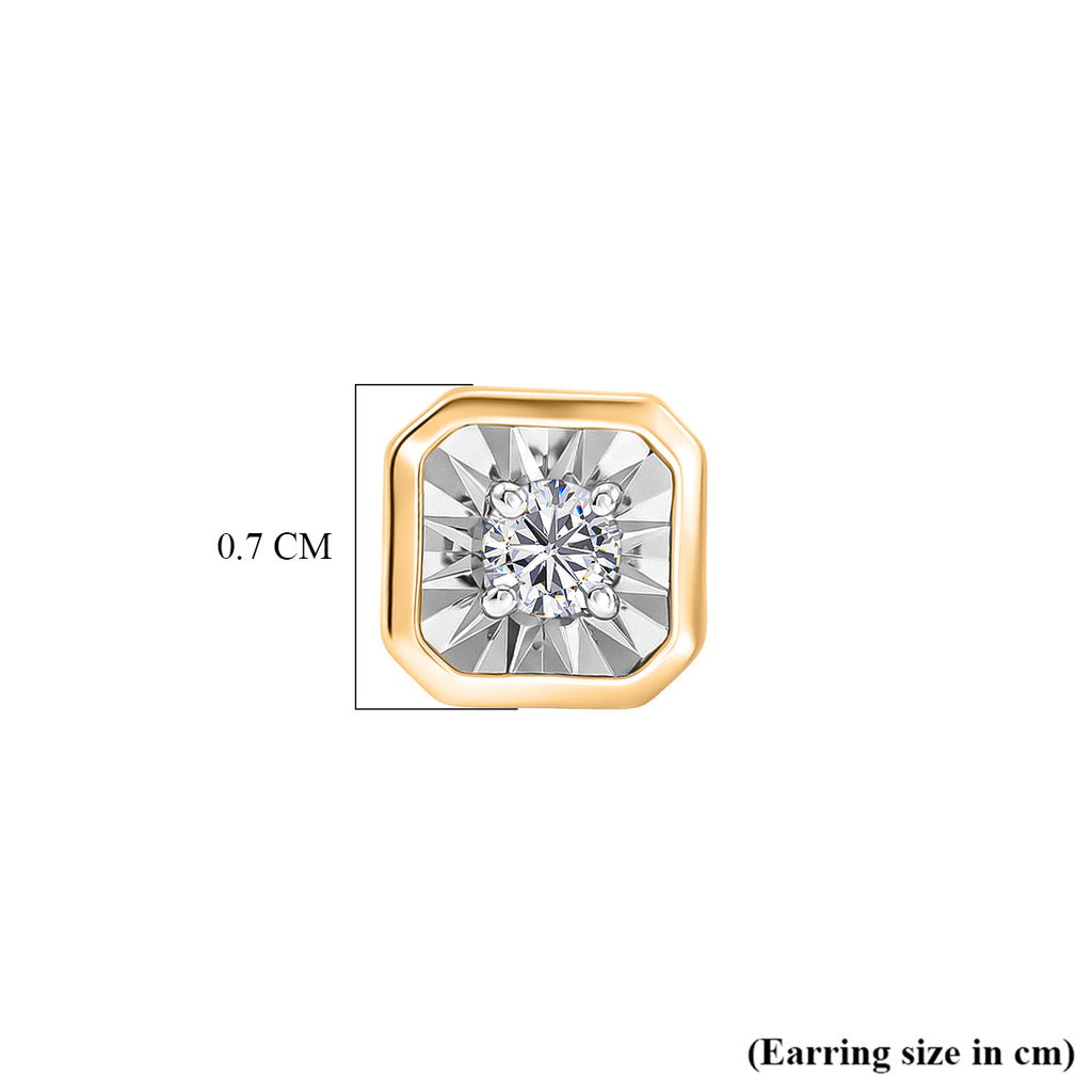 Luxuriant SI-G/H Lab Grown Diamond Solitaire Stud Push Post Earring in 18K Vermeil Yellow Gold Plated Sterling Silver_8482205_4