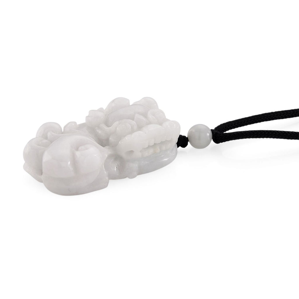 White Jade Adjustable Pixiu Necklace with Cotton Thread (Size - 28) 125.00 Ct._8482331_3