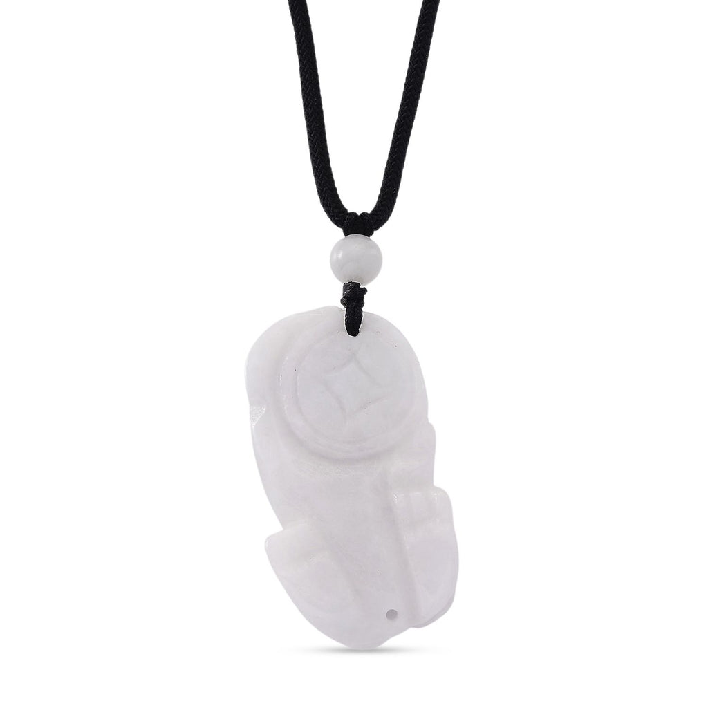 White Jade Adjustable Pixiu Necklace with Cotton Thread (Size - 28) 125.00 Ct._8482331_4