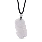 White Jade Adjustable Pixiu Necklace with Cotton Thread (Size - 28) 125.00 Ct._8482331_4