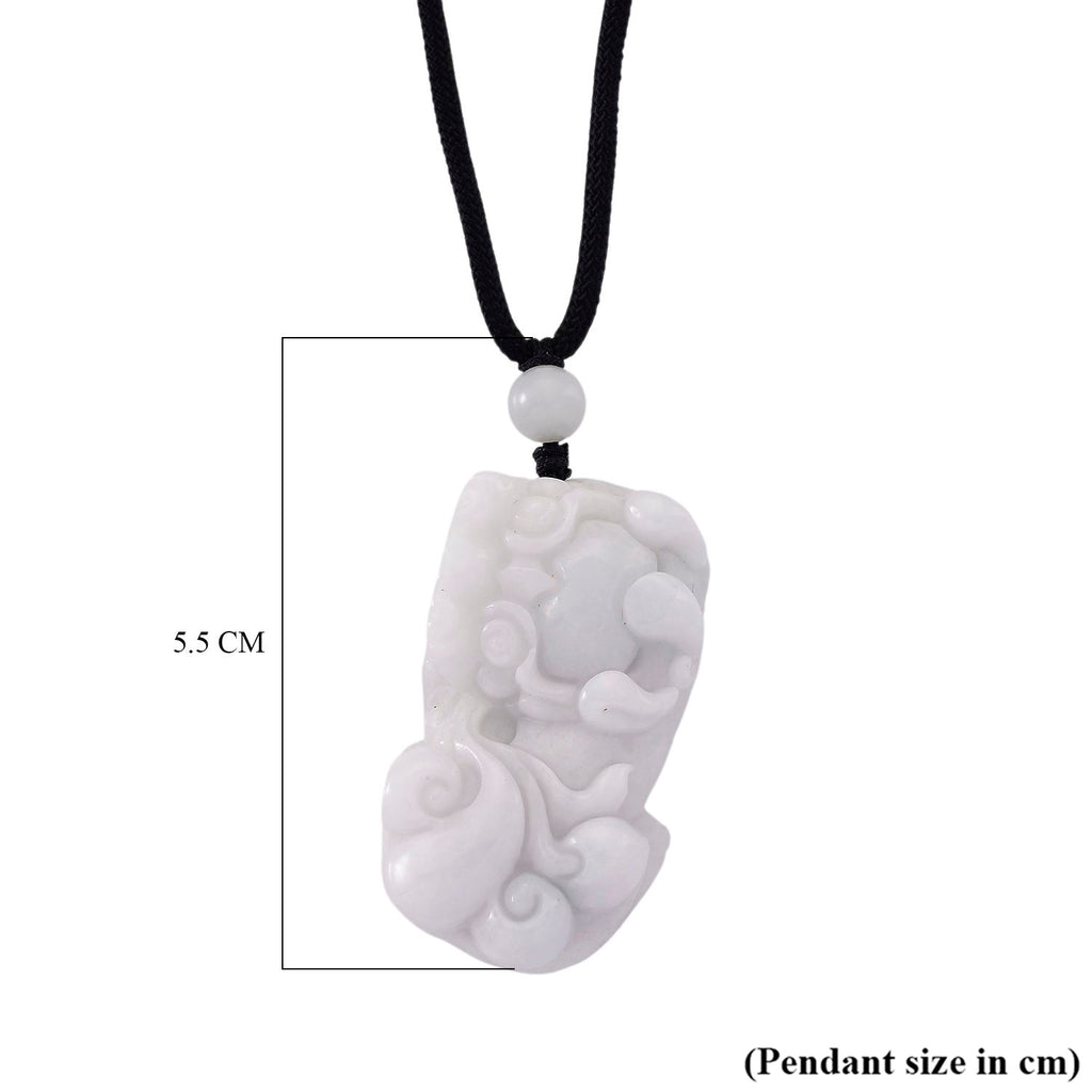 White Jade Adjustable Pixiu Necklace with Cotton Thread (Size - 28) 125.00 Ct._8482331_6
