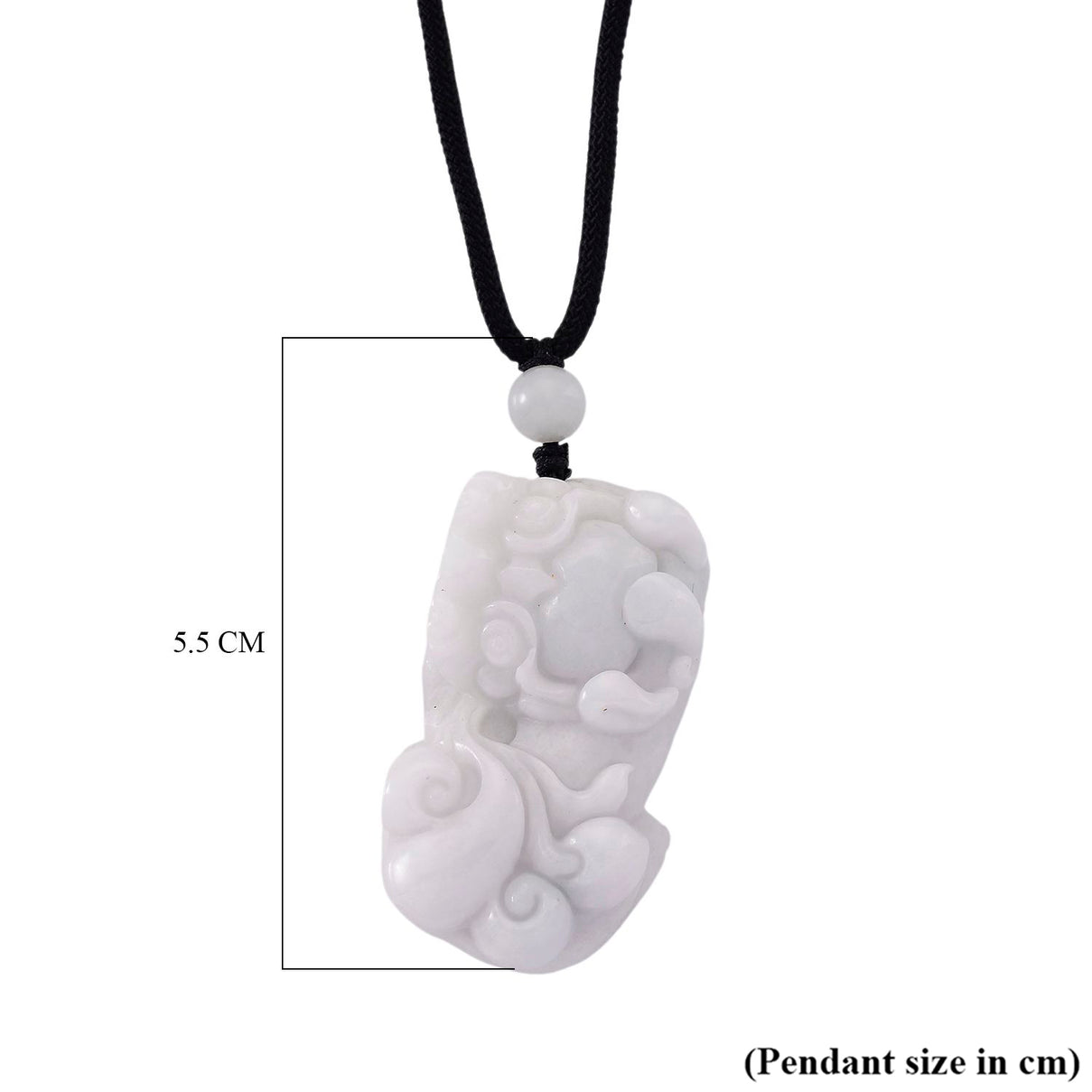 White Jade Adjustable Pixiu Necklace with Cotton Thread (Size - 28) 125.00 Ct. 8482331 7