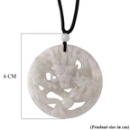 White Jade Adjustable Dragon Necklace with Cotton Thread (Size - 28) 165.00 Ct.